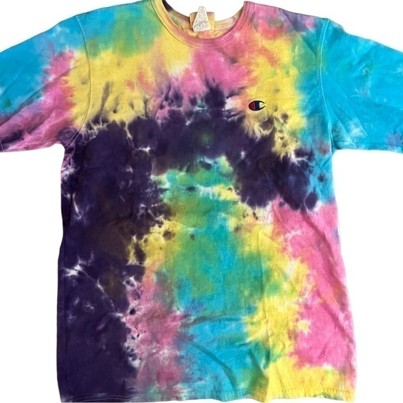 𝅺CHAMPION Men’s Tie Dye Short Sleeve Tee Size Large - Picture 1 of 4
